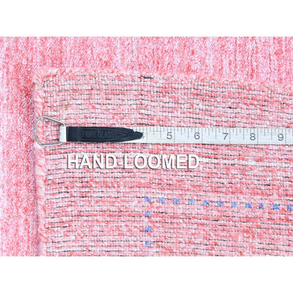2'6"X17'10" Pink Folk Art Hand Loomed Wool-Silk Hand Loomed Runner Rug