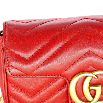 Gucci Gg Marmont Flap Bag Matelasse Leather Super Mini