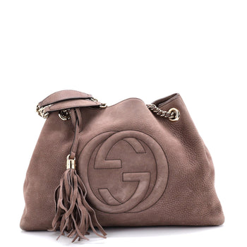 Gucci Soho Chain Strap Shoulder Bag Nubuck Medium