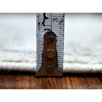 2'6"X19'9"Hand Knotted Angora Oushak Afghan Runner Gray Pure Wool