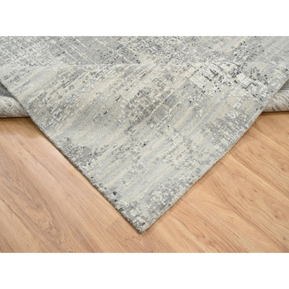 6'X11'10" Gray Wool Hand Knotted Modern Design Gallery Size Runner Rug