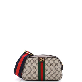 Gucci Ophidia Convertible Camera Bag Gg Coated Canvas With Leather Small