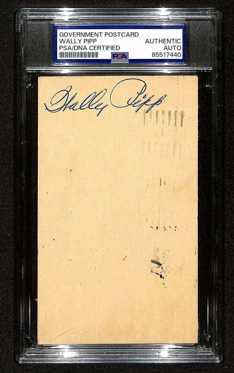 Wally Pipp Ny Yankees Signed/Autographed 3X5 Government Postcard Psa/Dna 196933