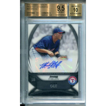 Card Mike Olt Autographed 2010 Bowman Sterling Rookie