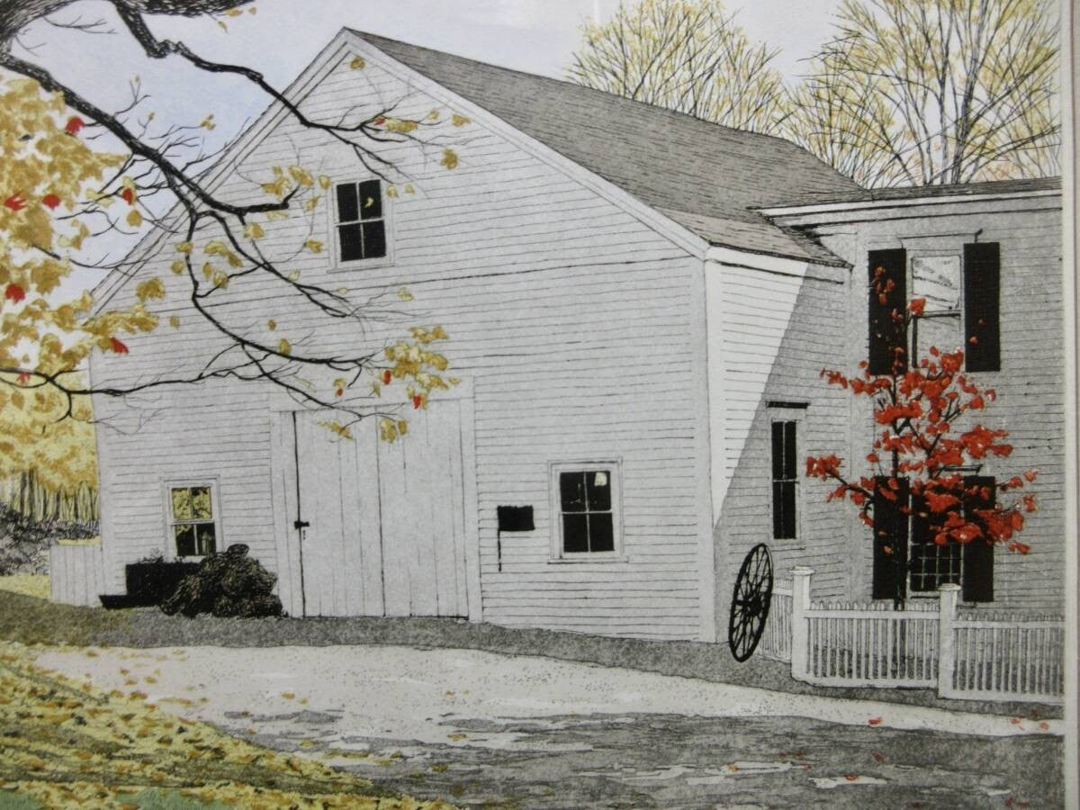 Carol Collette "Culver'S Farm" Original Etching Pencil Signed Numbered Framed