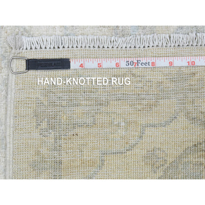 2'6"X19'4" Ivory Wool Hand Knotted White Wash Peshawar Xl Runner Rug