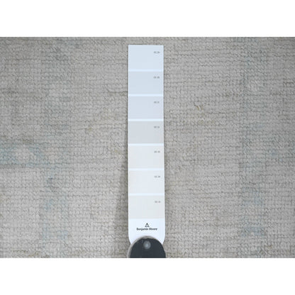4'1"X8' Gray Anatolian Village Inspired Pure Wool Hand Knotted Runner Rug