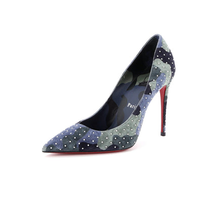 Christian Louboutin Women'S Kate Pumps Studded Printed Suede 100