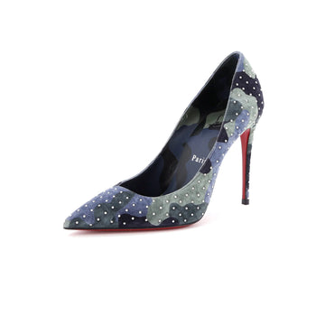 Christian Louboutin Women'S Kate Pumps Studded Printed Suede 100