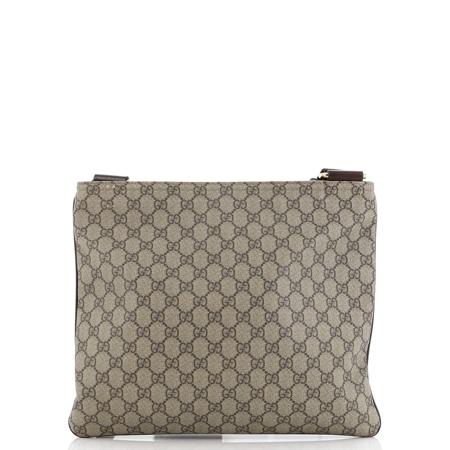 Gucci Zip Top Messenger Bag Gg Coated Canvas Large
