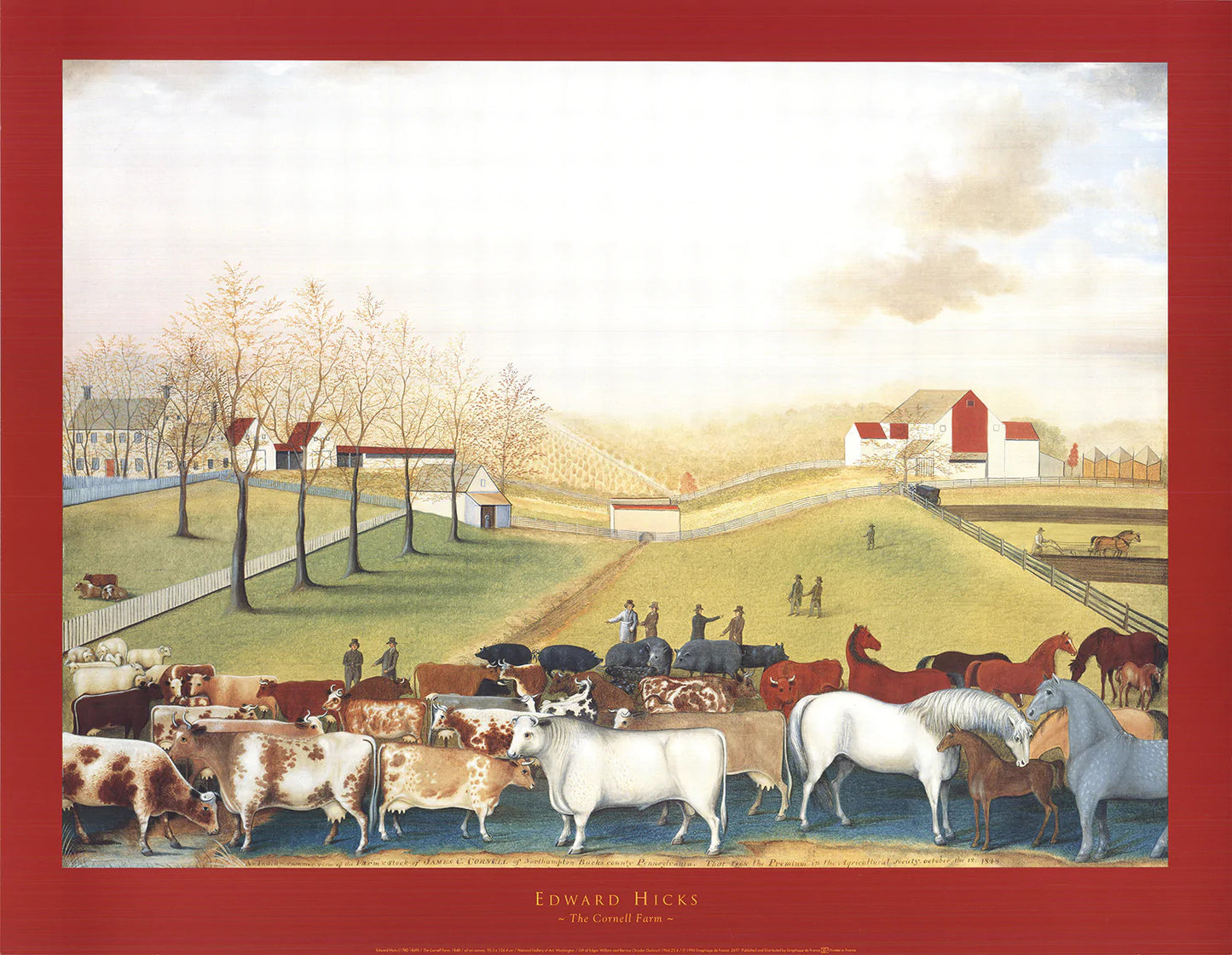 Edward Hicks The Cornell Farm " Offset Lithograph Contemporary Edwa