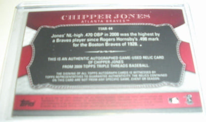 Chipper Jones 09 Topps 3X Threads Game Used