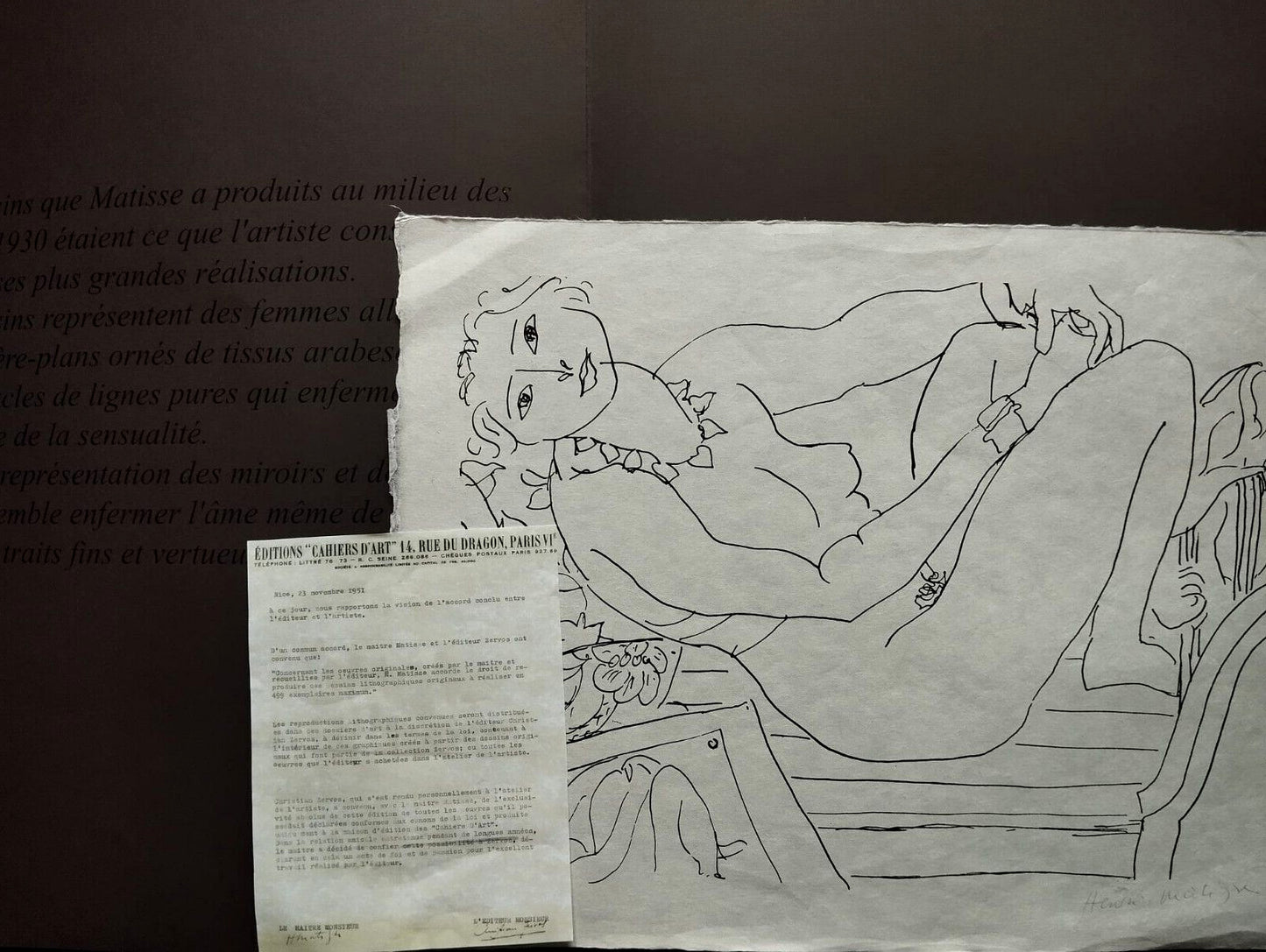 Henri Matisse Lithograph 1960 Coa Signed Contract Hand Numbered