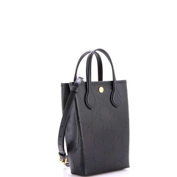 Mini Gucci Vertical Tote GG Embossed Leather