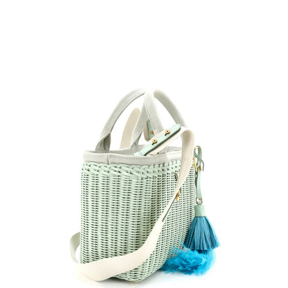 Prada Basket Bag Wicker With Canapa Small