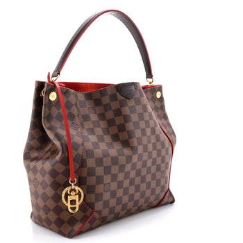 Louis Vuitton Caissa Hobo Damier With Leather