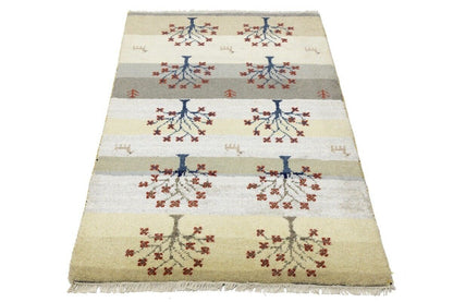 Multicolored Pictorial Tribal Rug Indo-Gabbeh