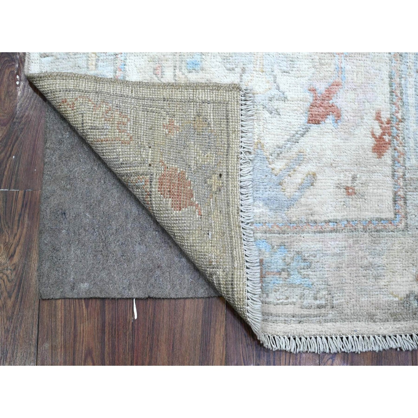 2'8"X19'2" Platinum White Angora Oushak Oversized Runner Oriental Rug