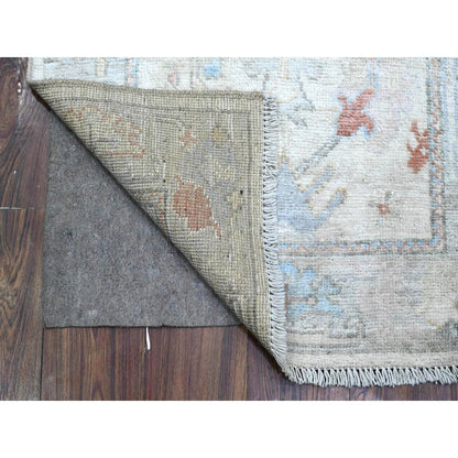 2'8"X19'2" Platinum White Angora Oushak Oversized Runner Oriental Rug