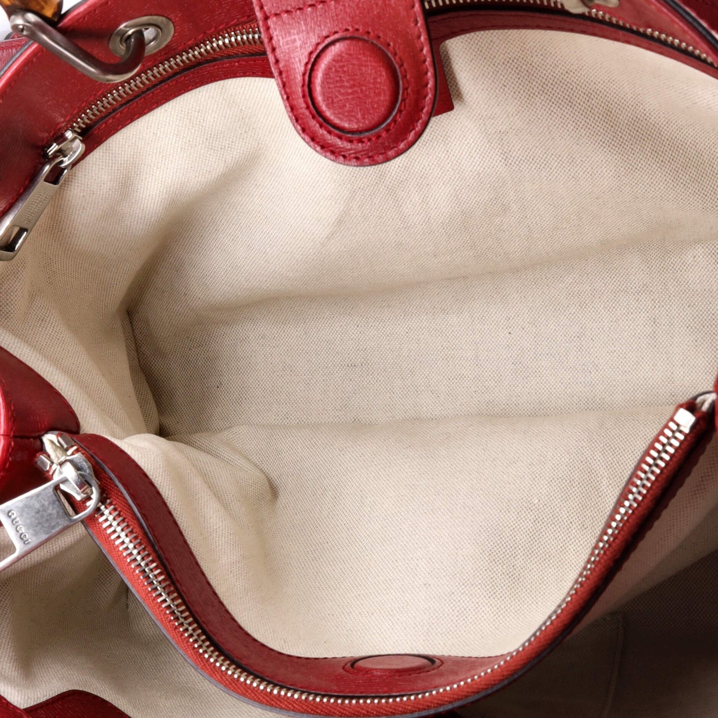 Gucci Bamboo Shopper Tote Blooms Print Leather Medium