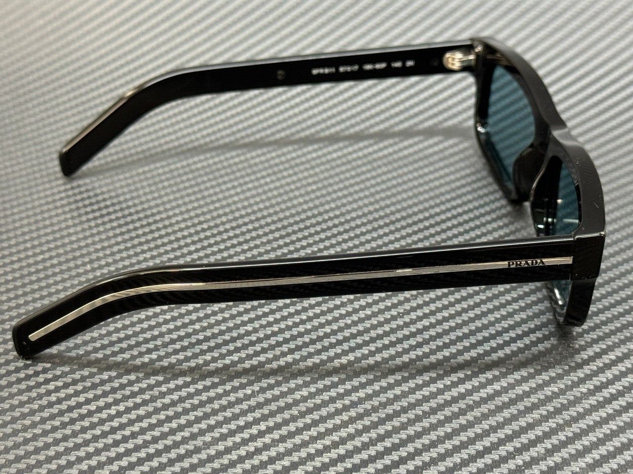 PRADA PR B11S 16K60P Black Blue Men's 55 mm Sunglasses
