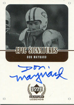 Don Maynard Autographed 1999 Upper Deck Epic Signatures Card