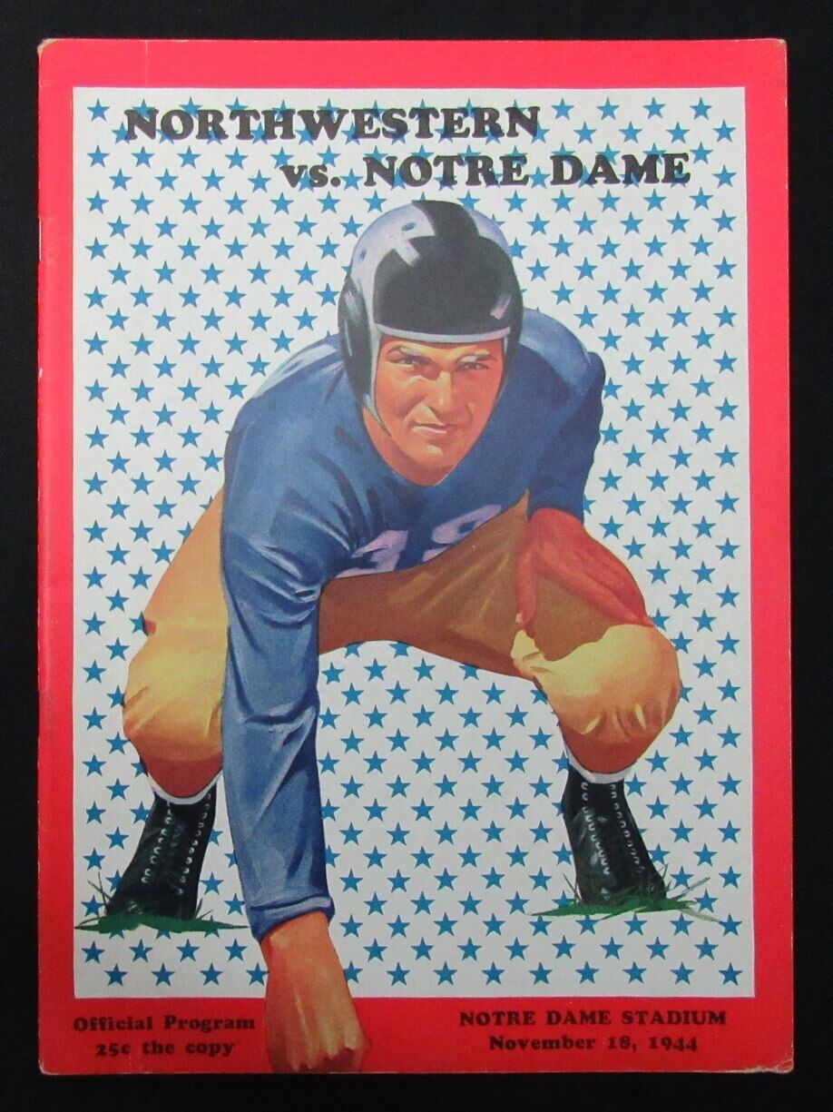11/18/1944 Northwestern Vs. Notre Dame Program