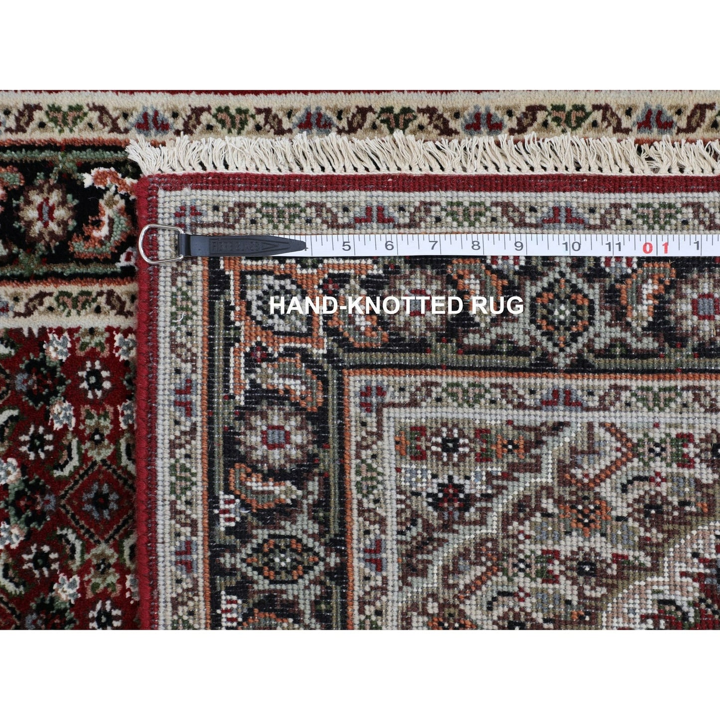 2'8"X10'2" Red Tebraz Mahi Fish Design Hand Knotted Runner Rug