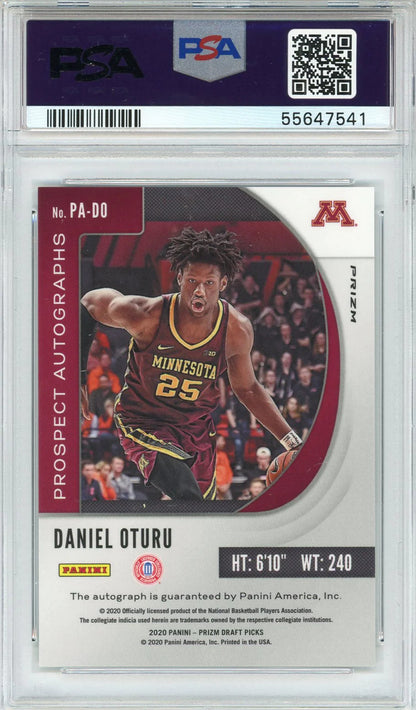Daniel Oturu Autographed 2020 Panini Prizm Dp Prospect Hyper Prizm Rookie Card #