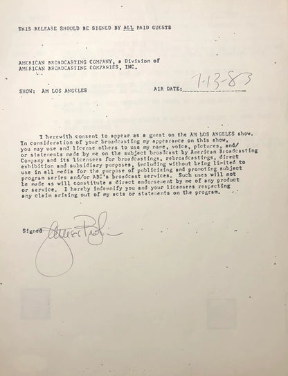 James Brolin Autographed Contract (Jsa)