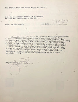 James Brolin Autographed Contract (Jsa)