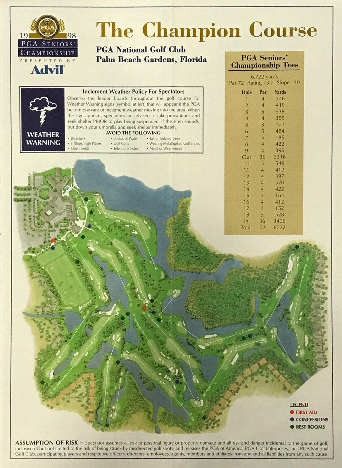 Jack Nicklaus Autographed 1998 Pga Seniors Championship Pamphlet (Jsa)