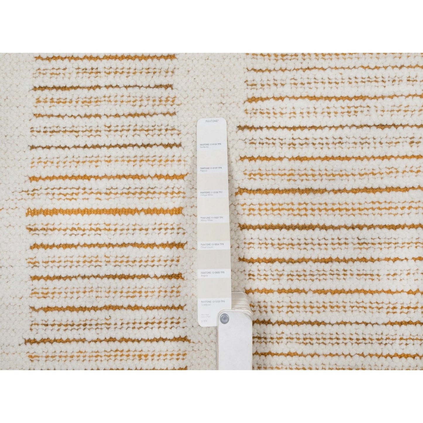 9'X12'1" Ivory Flat Weave With Pile Rug Natural Wool Hand Woven Oriental