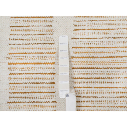 9'X12'1" Ivory Flat Weave With Pile Rug Natural Wool Hand Woven Oriental