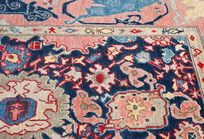 Handmade Kazak Pakistan Rug Floral Modern Design