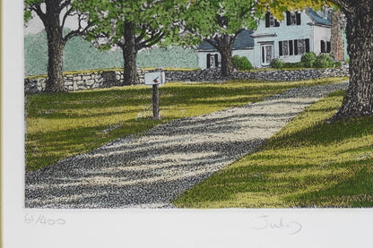 Carol Collette Original Hand-Colored Etching Print "July" Signed Framed Usa