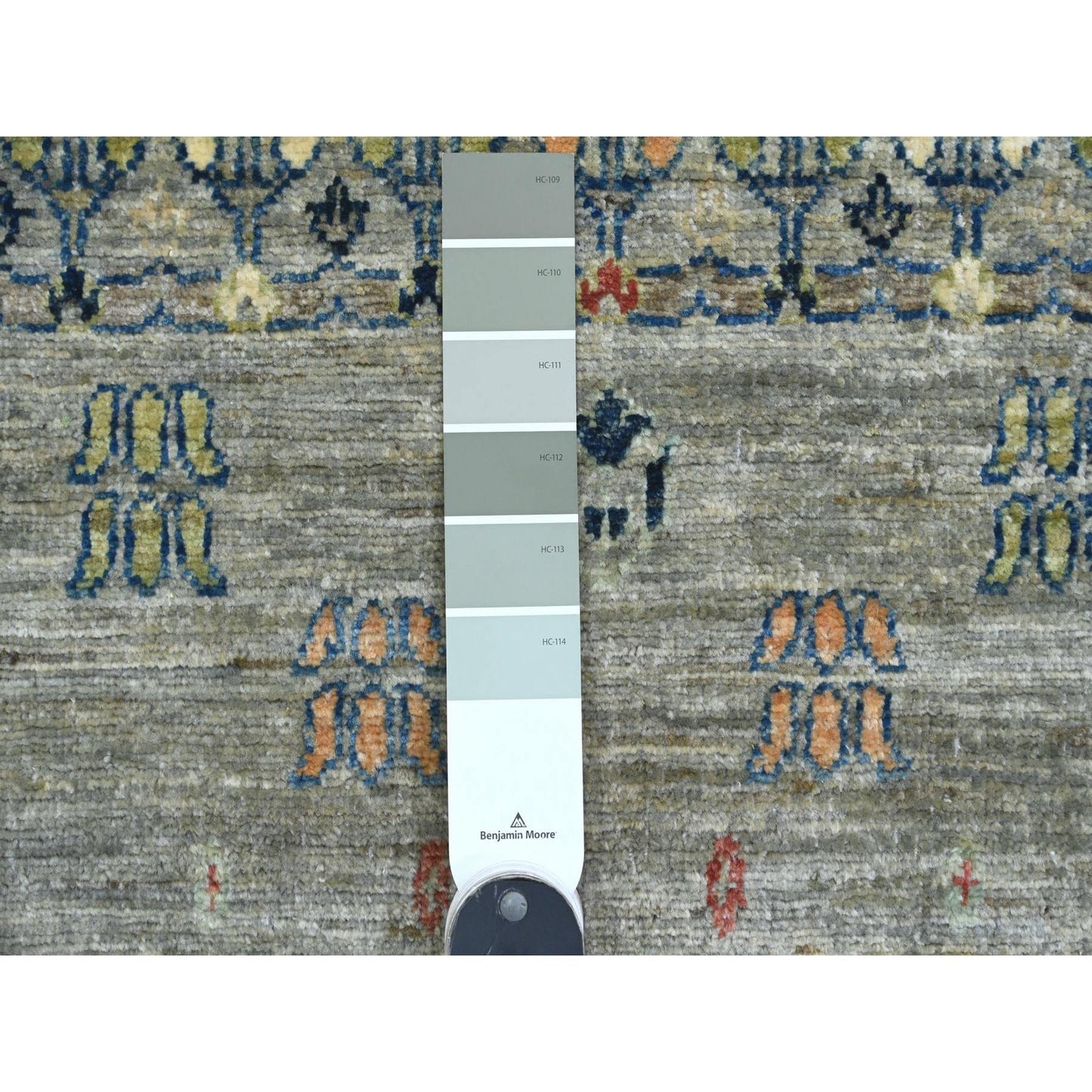 2'8"X7'7" Gray All Wool Kashkuli Animal Figurines Hand Knotted Runner Rug