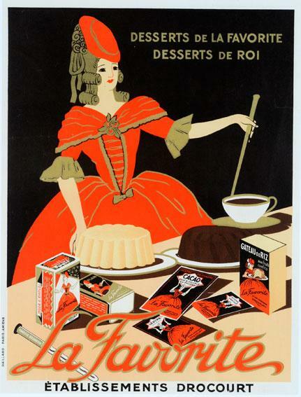 La Favorite Chocolat Dessert C1930 Original French Poster