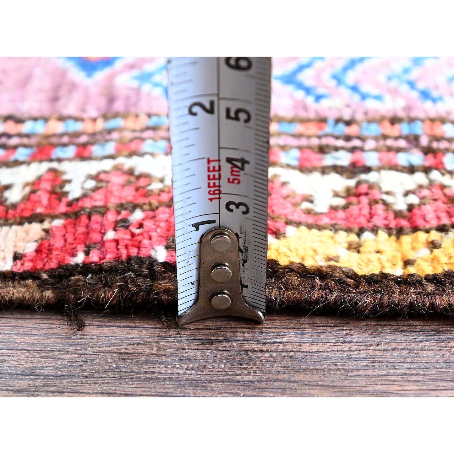 4'3"X5'7" Blue Afghan Caucasian Design Revival Hand Knotted Soft Wool Rug