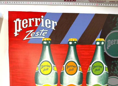 Villemot Bernard Vintage Poster Perrier Zeste Heavy Paper Linen