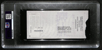 Johnny Unitas Hof Signed/Autographed 2000 Bank Check Colts Psa/Dna Mint 9 189578