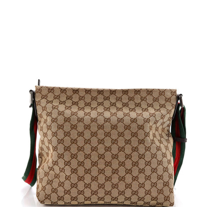 Gucci Front Pocket Web Messenger Gg Canvas Medium