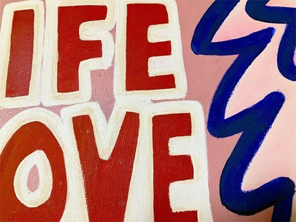 Andre Miripolsky "Live Life Love" Original Signed Acrylic Painting Canvas 1996