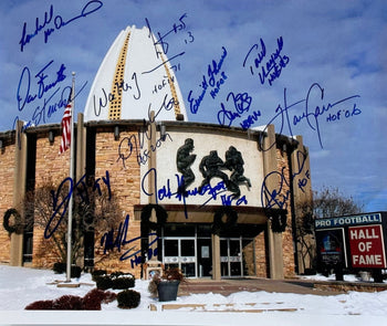 Pro Football Hall Of Fame Autographed 11X14 Photo (14) Signatures