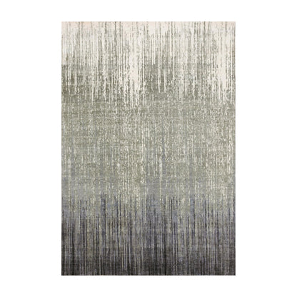 6'1"X9'2" Gray Modern Ombre Design Pure Wool Hand Knotted Rug