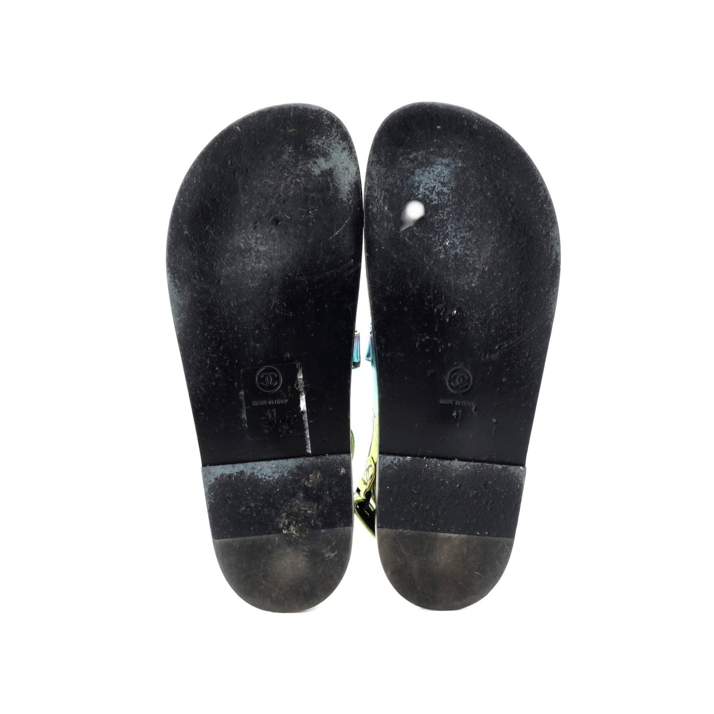 Chanel Women'S Dad Sandals Printed Laminated Leather