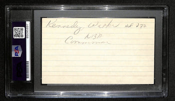 Walter Kennedy Hof Signed 3X5 Index Card Nba