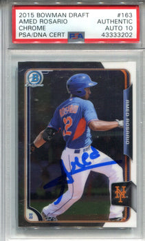 Amed Rosario 2015 Bowman Draft Chrome Autographed Card (Psa)