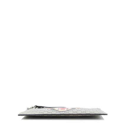 Gucci Zipped Pouch Angry Cat Gg Coated Canvas Large