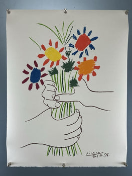 Pablo Picasso Hand Holding Bouquet Lithograph